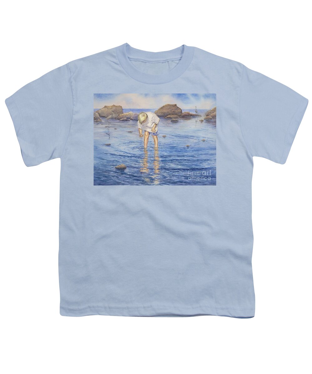 Rest Youth T-Shirt featuring the painting Shell Collecting 2 by AnnaJo Vahle