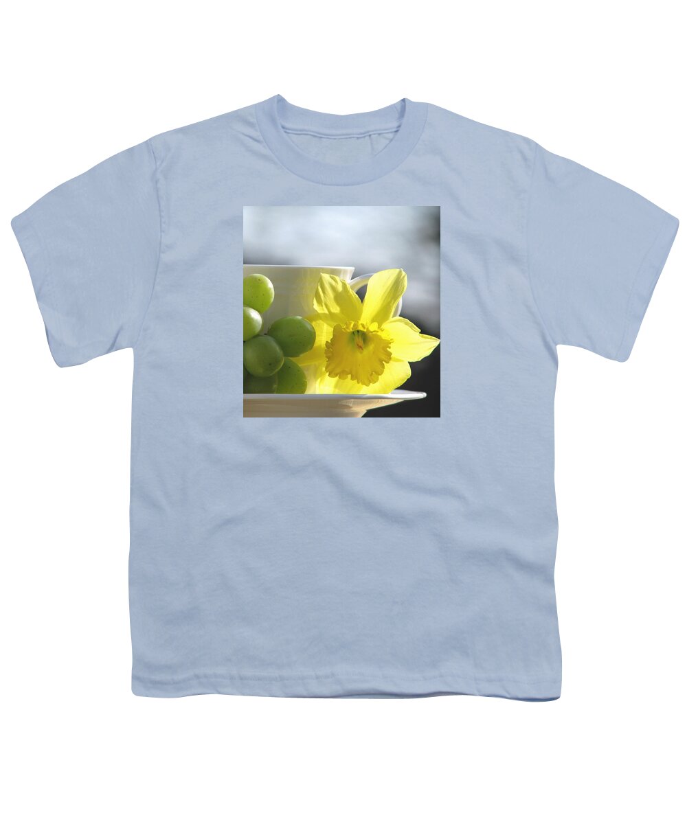 Tea Cups Youth T-Shirt featuring the photograph Sipping Spring by Angela Davies