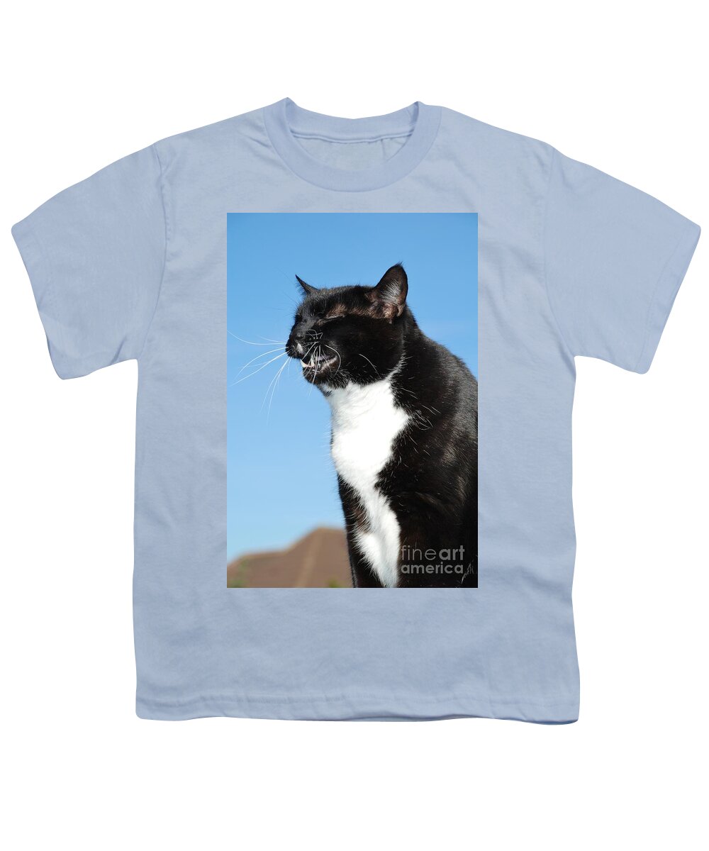 Cat Youth T-Shirt featuring the photograph Sneezing cat by David Fowler
