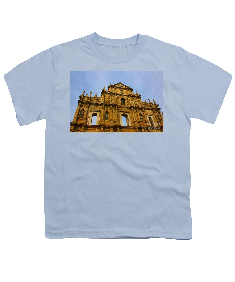Saint Youth T-Shirt featuring the photograph St. Paul Church in Macao by Amanda Mohler