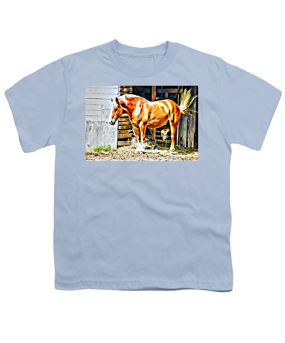 Horse Youth T-Shirt featuring the photograph Stomp by Alice Gipson