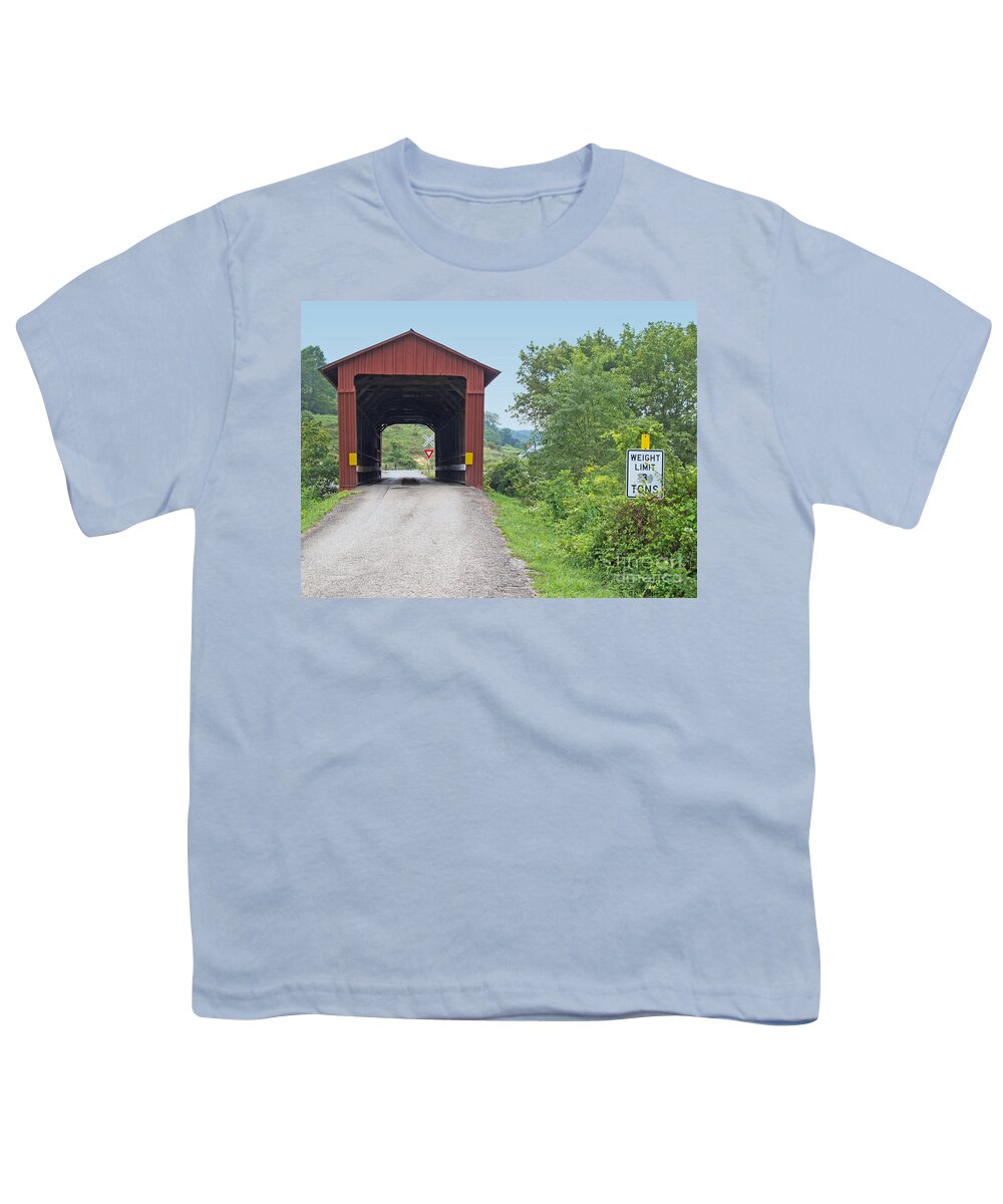 Ohio Youth T-Shirt featuring the photograph Sunday Creek Crossing by Ann Horn