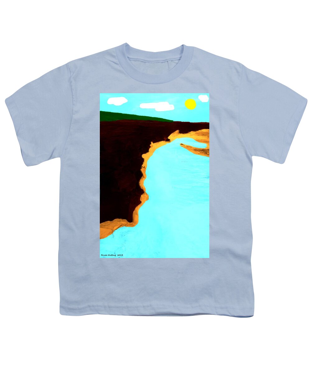 Ocean Youth T-Shirt featuring the painting Surreal Ocean Coast by Bruce Nutting