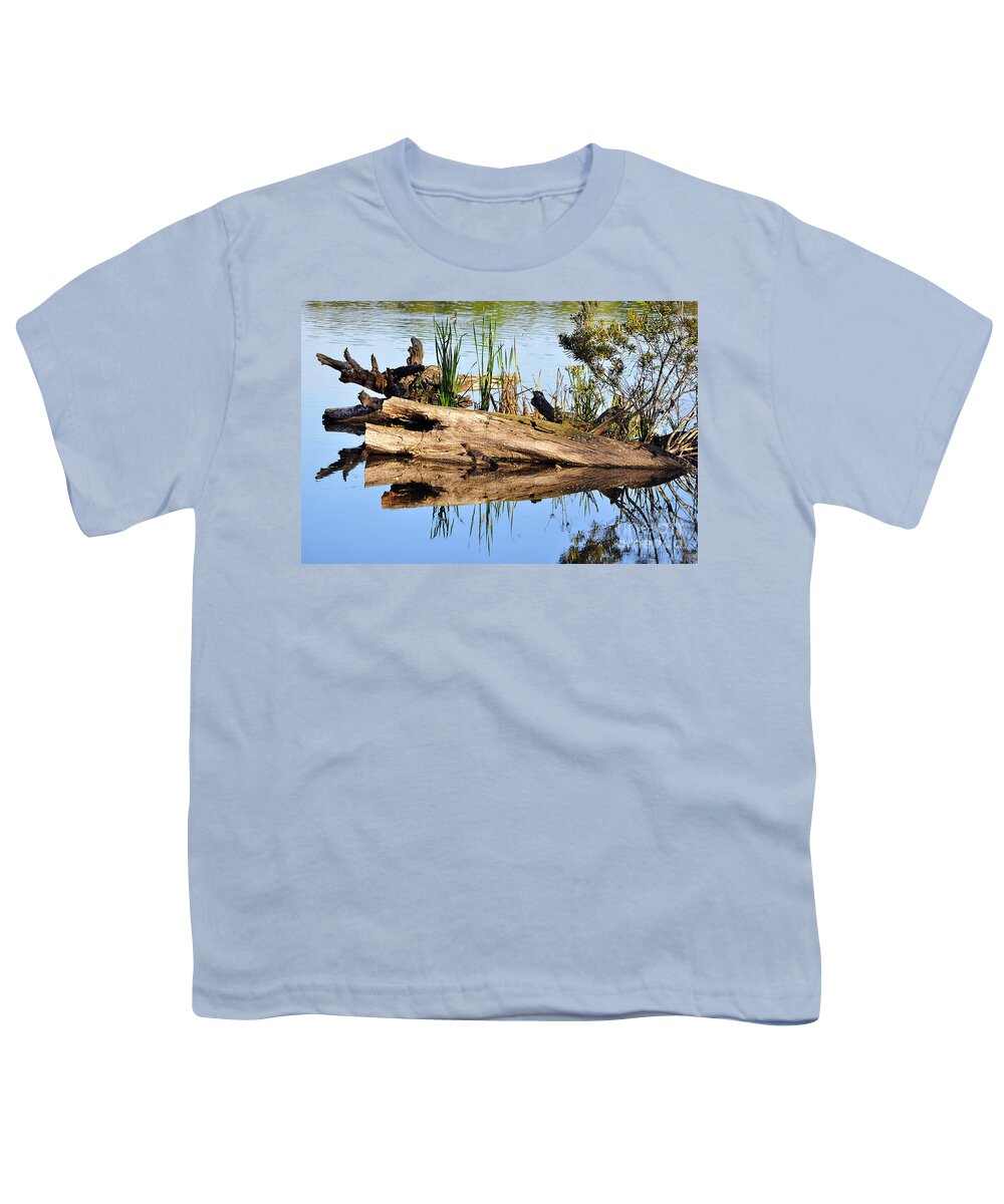 Alligator Youth T-Shirt featuring the photograph Swamp Scene by Al Powell Photography USA