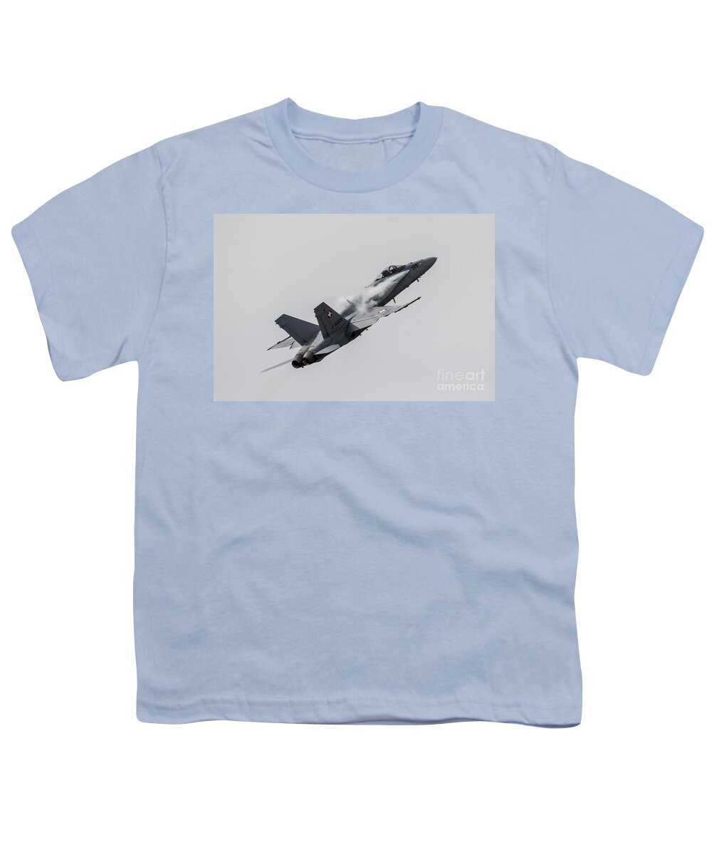 F18 Youth T-Shirt featuring the photograph Swiss Hornet by Airpower Art