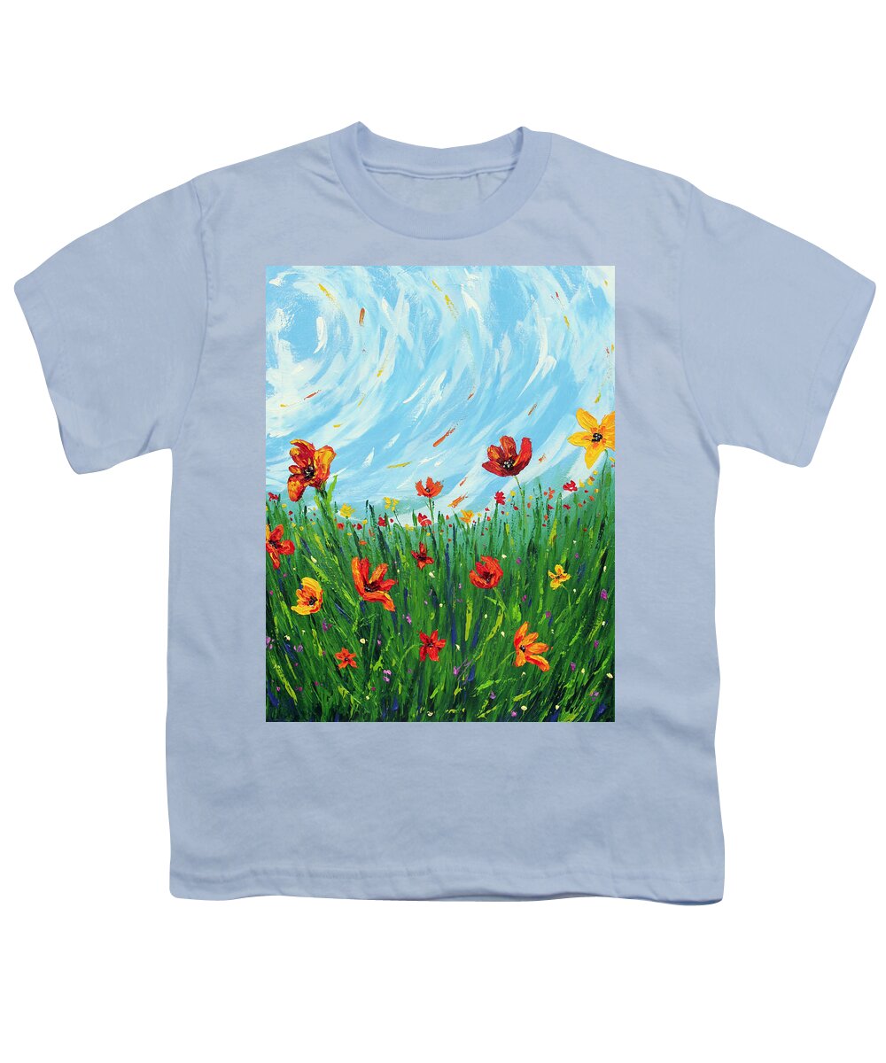 Landscape Youth T-Shirt featuring the painting The Dance by Meaghan Troup