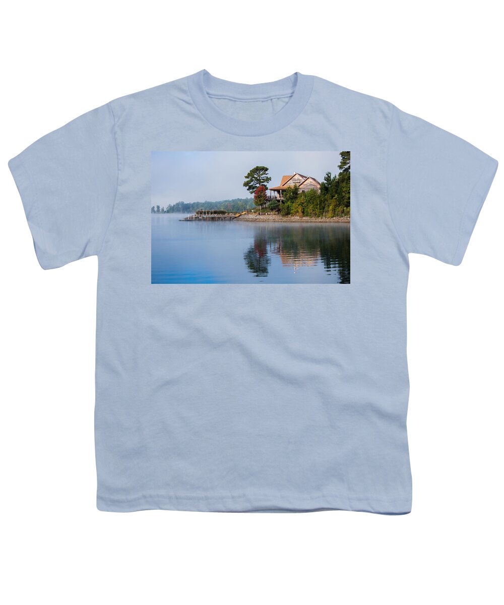 Fog Landscape Youth T-Shirt featuring the photograph The First Signs of Autumn by Parker Cunningham