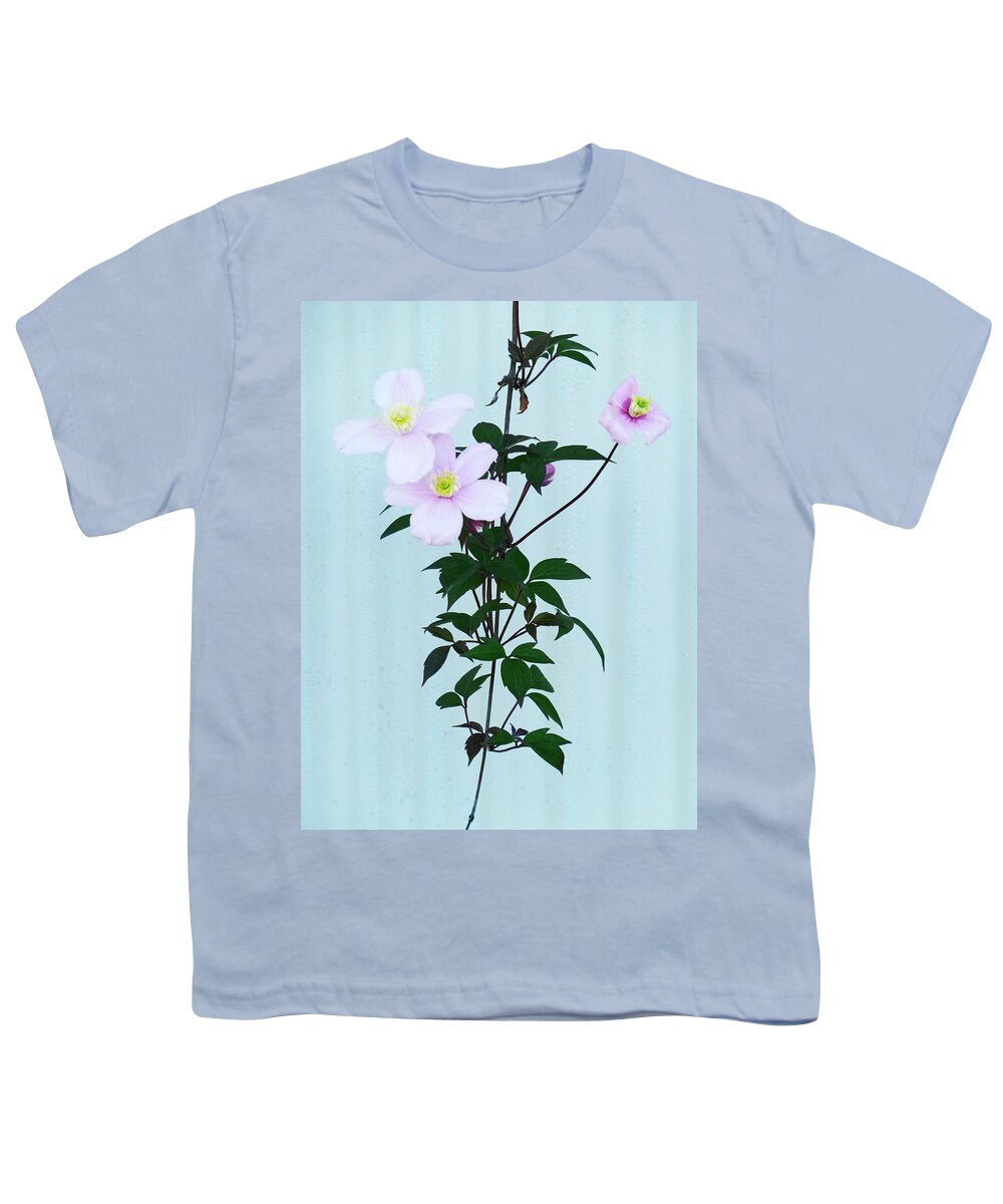 Corrugated Youth T-Shirt featuring the photograph The Pink Clematis by Steve Taylor
