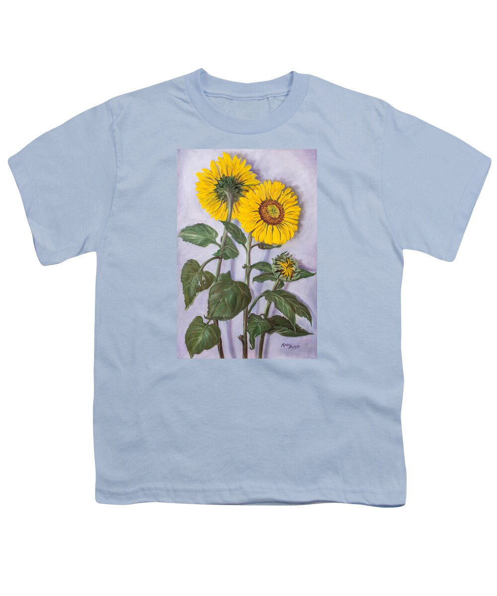 Sunflowers Youth T-Shirt featuring the painting The Sunflowers by Rand Burns