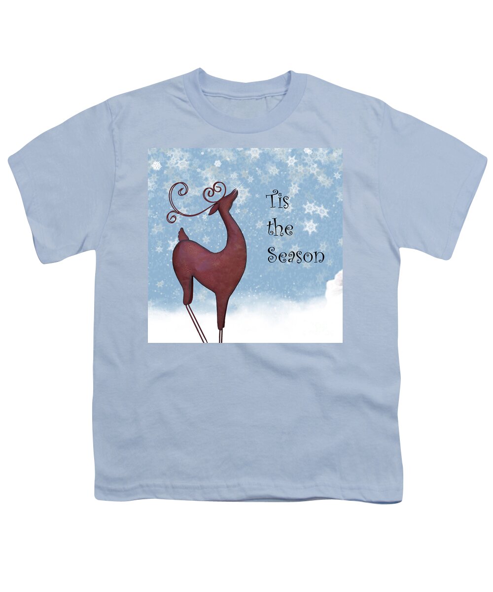 Reindeer Youth T-Shirt featuring the photograph Tis the Season by Juli Scalzi