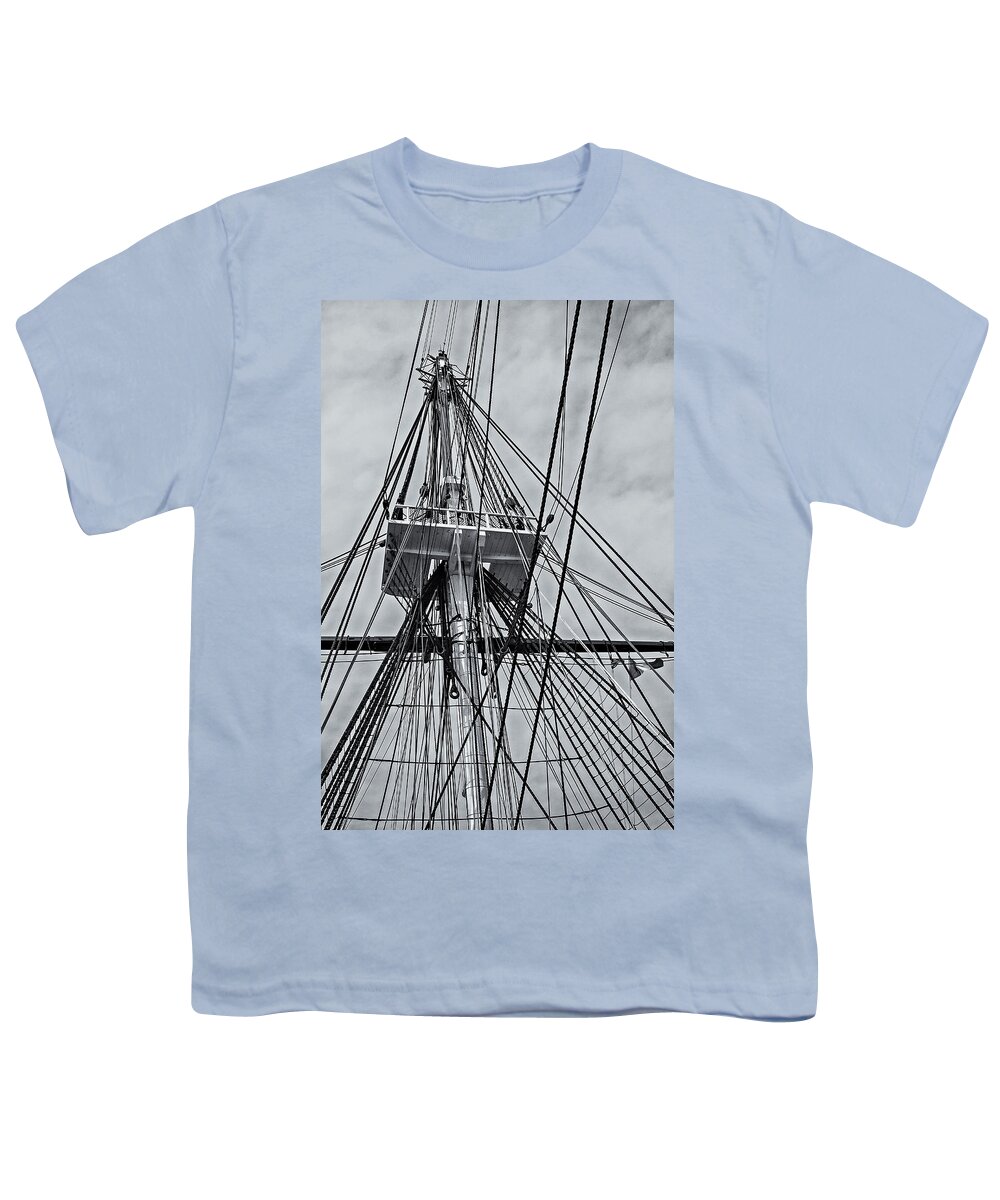 America Youth T-Shirt featuring the photograph USS Constitution Mast by Susan Candelario