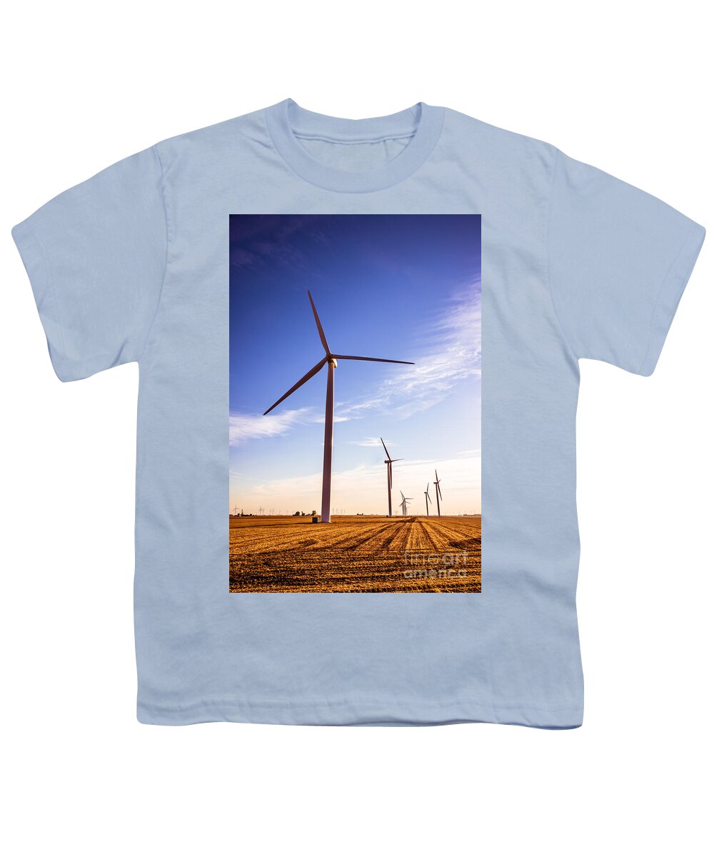 America Youth T-Shirt featuring the photograph Wind Energy Windmills Picture by Paul Velgos