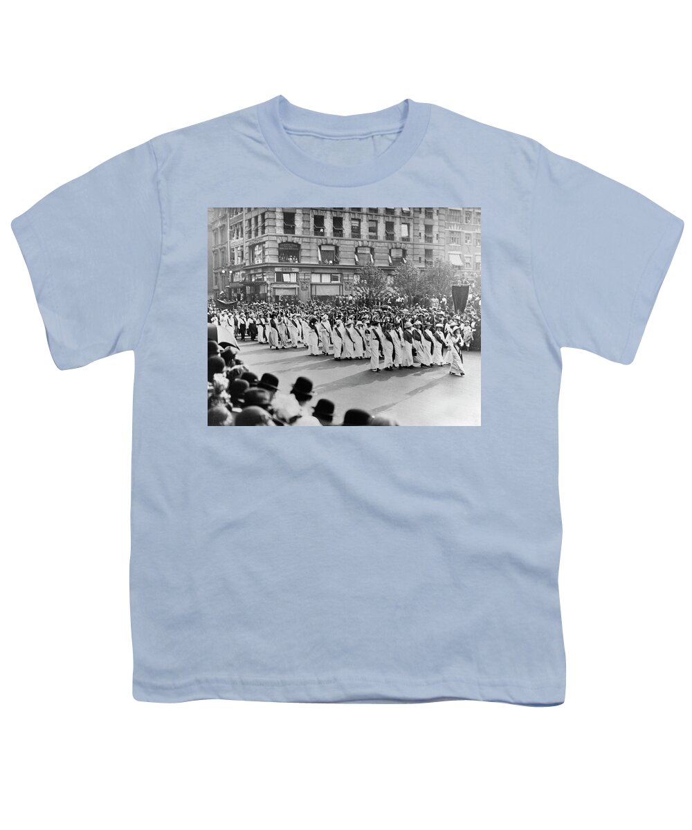 1913 Youth T-Shirt featuring the photograph Women's Rights Parade, 1913 by Granger