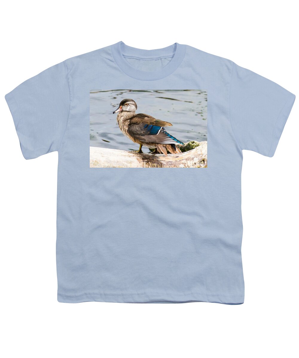 Woodie Youth T-Shirt featuring the photograph Young Wood Duck by Nikki Vig