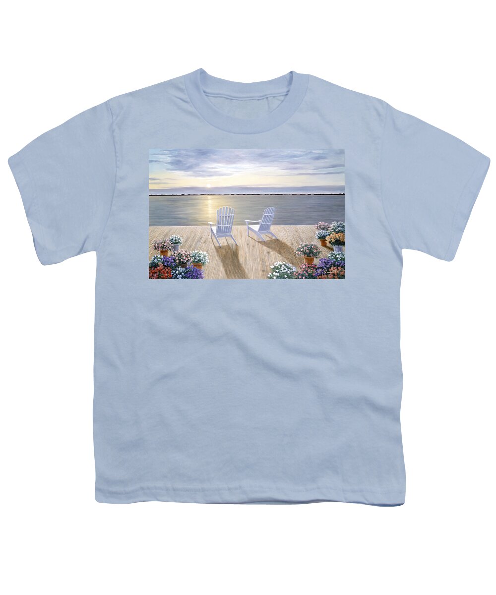 Beach Painting Youth T-Shirt featuring the painting Among Friends by Diane Romanello