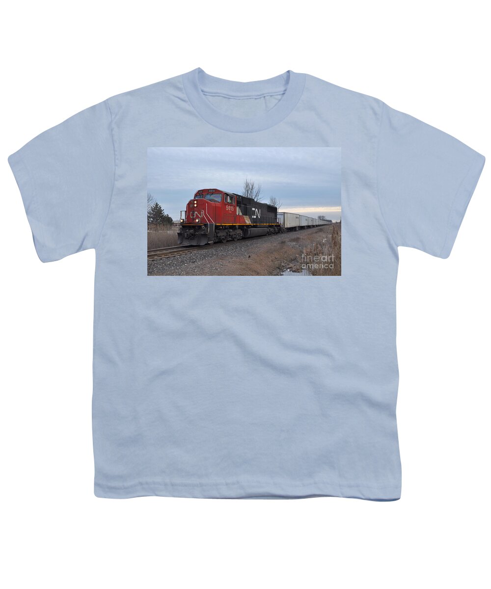 Train Youth T-Shirt featuring the photograph Cn5615 by Ronald Grogan