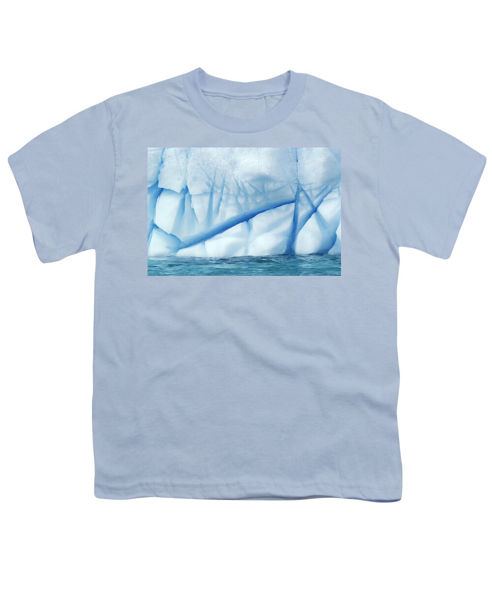 Mp Youth T-Shirt featuring the photograph Crevasses Created By The Melting by Jan Vermeer