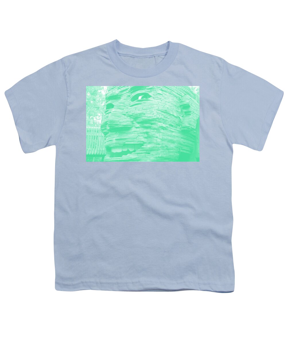 Architecture Youth T-Shirt featuring the photograph GENTLE GIANT in NEGATIVE GREEN by Rob Hans
