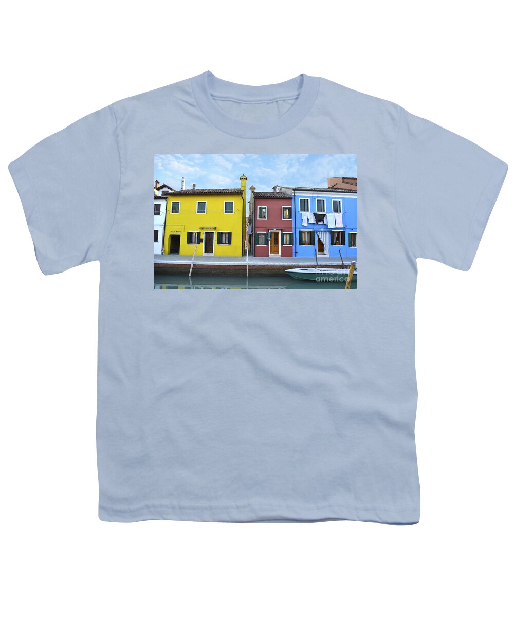 Burano Italy Youth T-Shirt featuring the photograph Primary colors in Burano Italy by Rebecca Margraf
