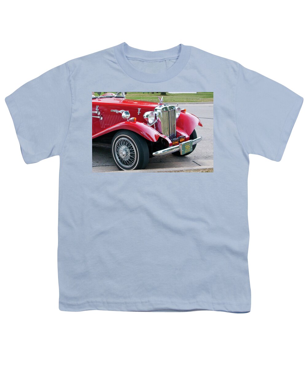 Automobile Youth T-Shirt featuring the photograph Red Roadster by Guy Whiteley