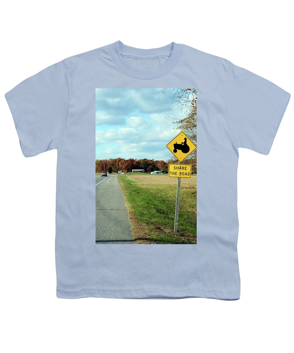 Sign Youth T-Shirt featuring the photograph Share the Road by La Dolce Vita