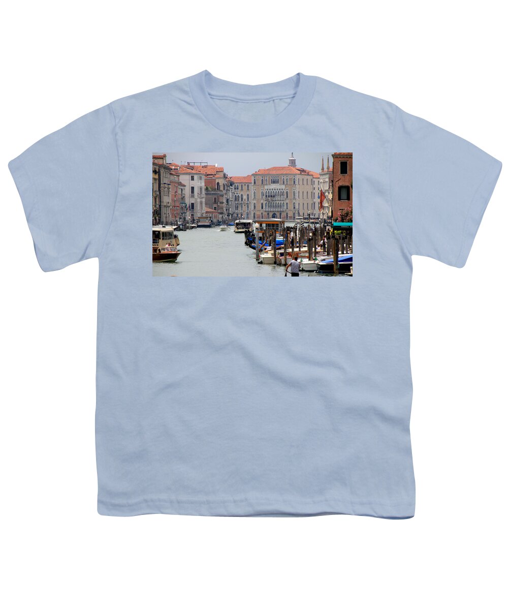 Venice Youth T-Shirt featuring the photograph Venice Grand Canal 3 by Andrew Fare
