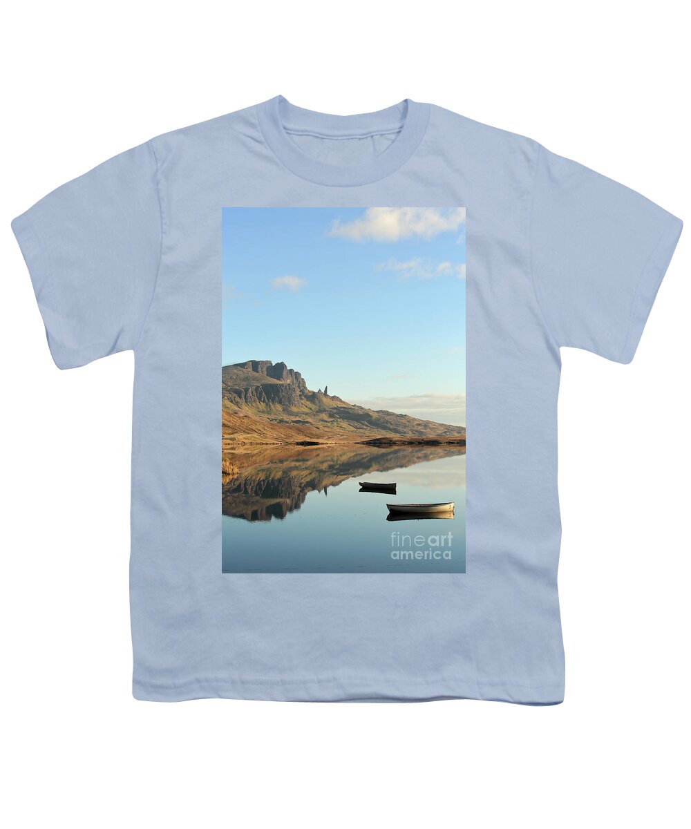 Old Man Of Storr Youth T-Shirt featuring the photograph The Storr reflecting in Loch Fada #2 by Maria Gaellman