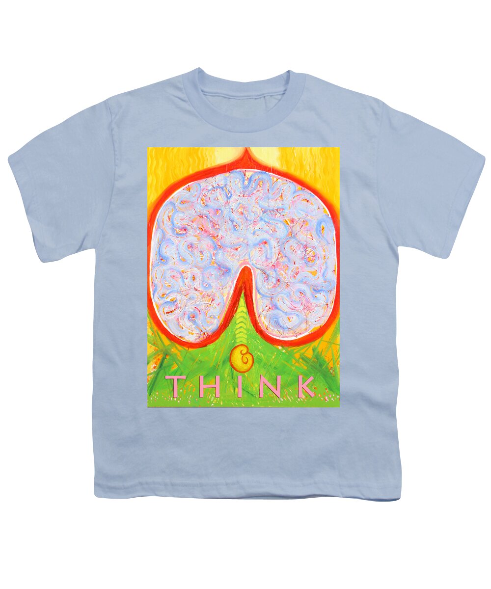 Brain Youth T-Shirt featuring the painting Think #1 by Anne Cameron Cutri