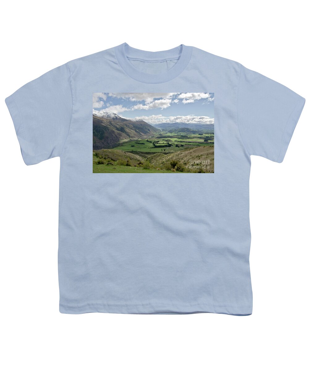 Valleys And Meadows Of New Zealand. Springtime. Queenstown Area. Youth T-Shirt featuring the photograph Valleys and Meadows of New Zealand. Springtime. Queenstown area. #1 by Yurix Sardinelly