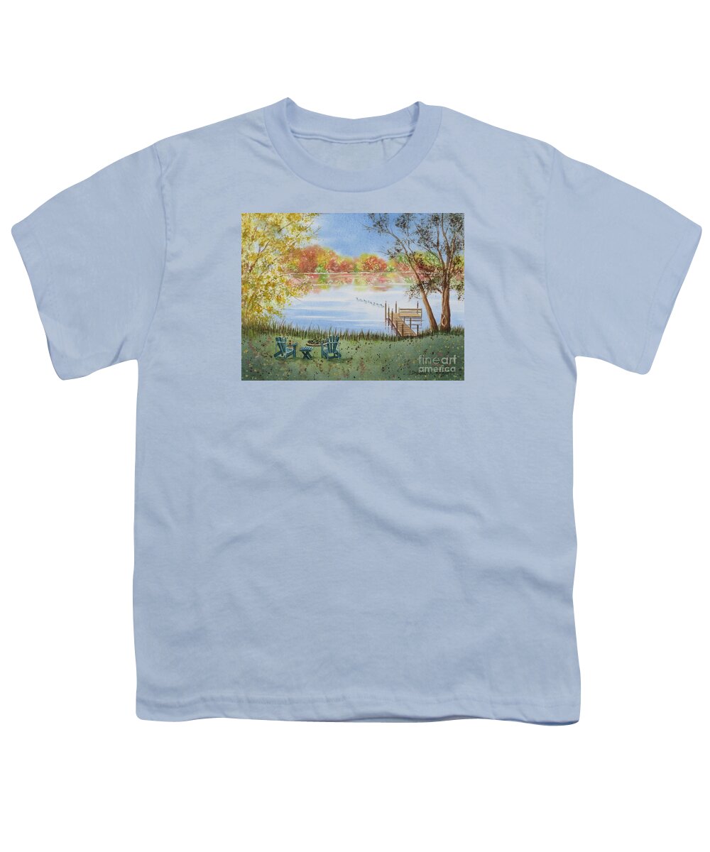 Lake Youth T-Shirt featuring the painting 4 Seasons-Autumn by Deborah Ronglien