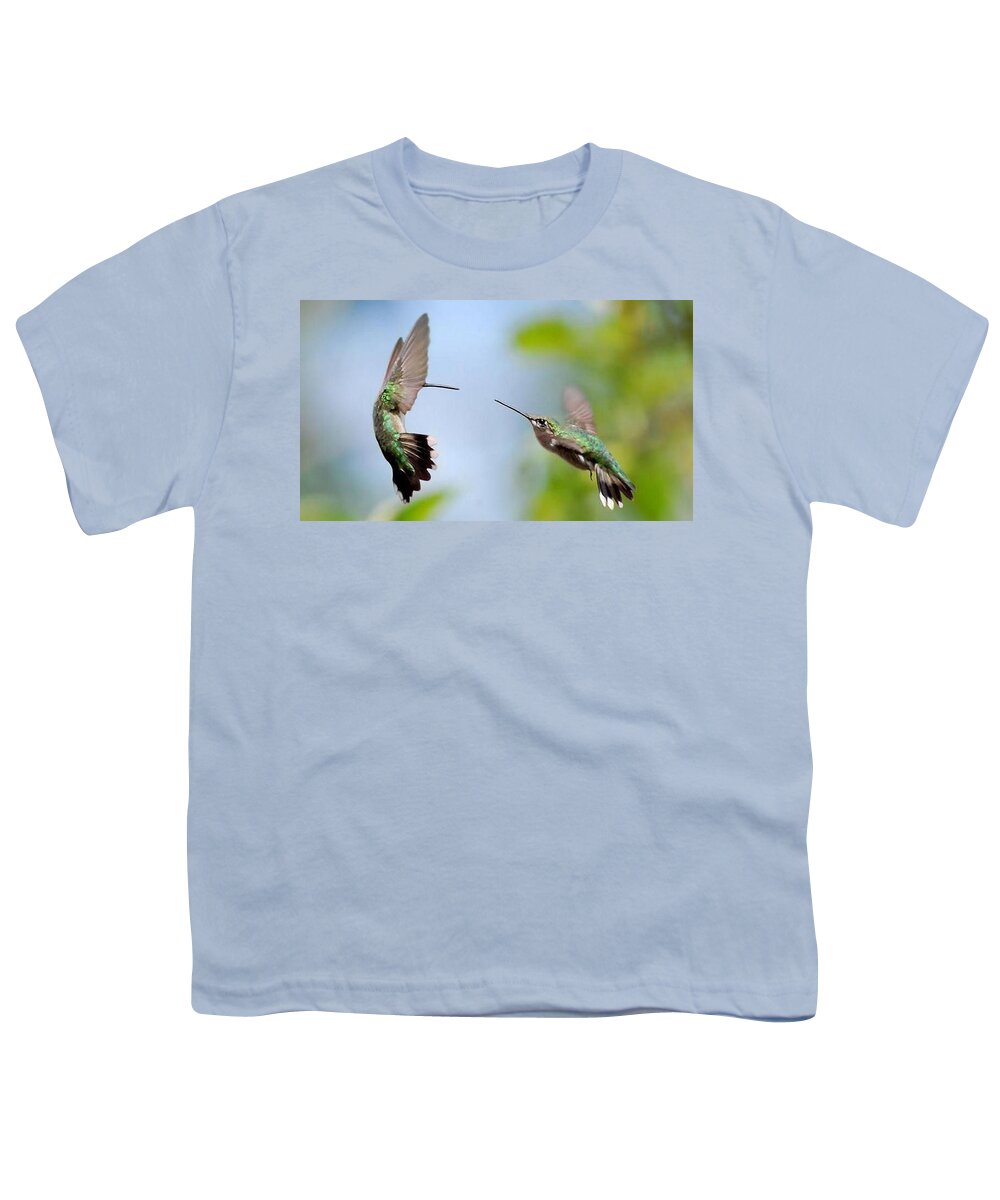 Hummingbird Youth T-Shirt featuring the digital art Hummingbird #5 by Super Lovely