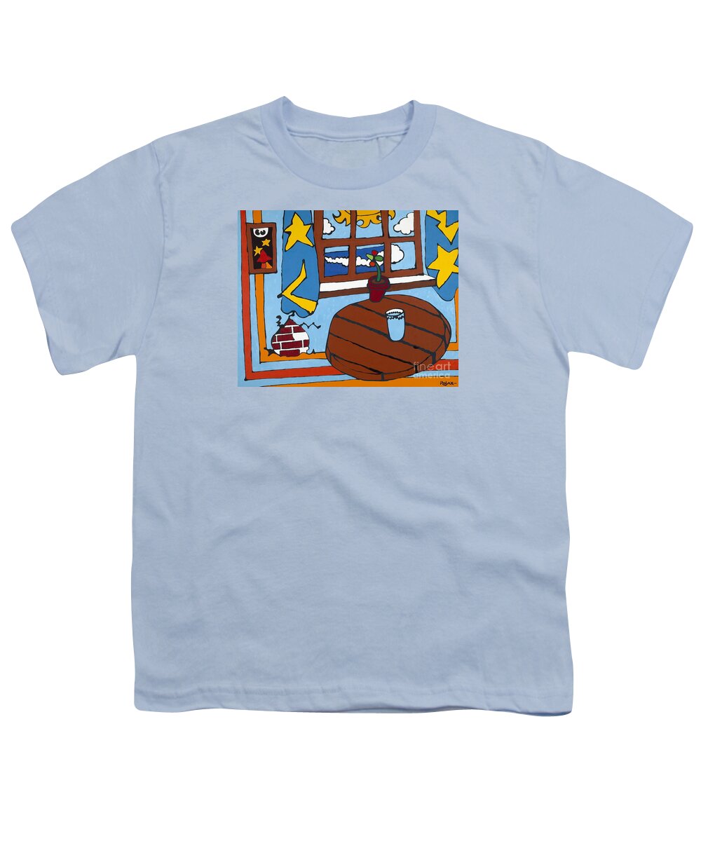 Glass Youth T-Shirt featuring the painting A Glass of Water by Rojax Art