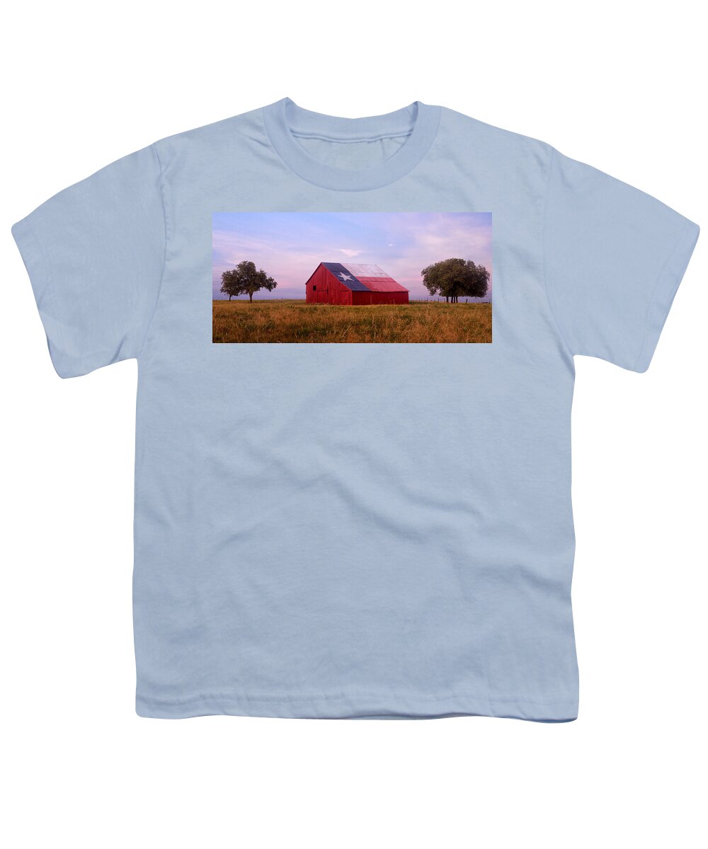 Texas Youth T-Shirt featuring the photograph A Texas Star Barn by Ronda Kimbrow