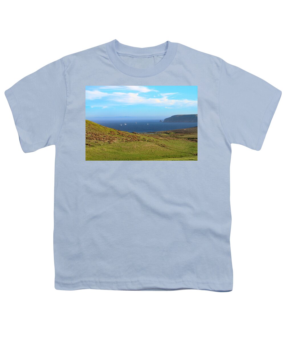 Point Reyes Youth T-Shirt featuring the photograph A View to Drakes Estero Point Reyes by Bonnie Follett