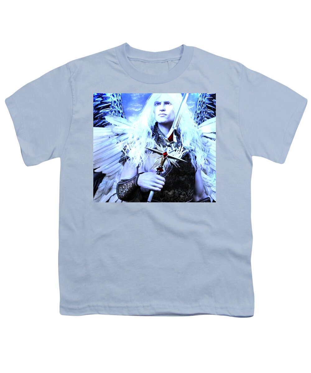 Angel Youth T-Shirt featuring the painting Albino Angel 2 by Suzanne Silvir