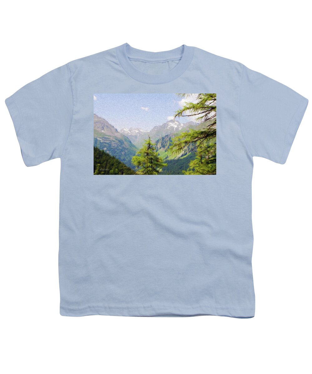 Alpine Youth T-Shirt featuring the painting Alpine Altitude by Jeffrey Kolker