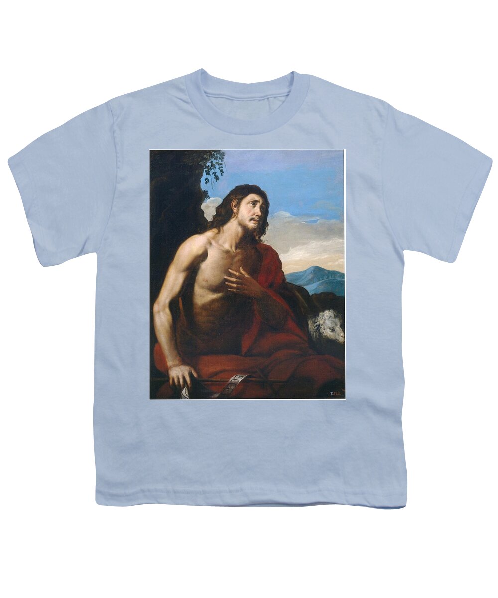 Anonymous Saint John The Baptist Xvii Century. 2 Youth T-Shirt featuring the painting ANONYMOUS Saint John the Baptist by MotionAge Designs