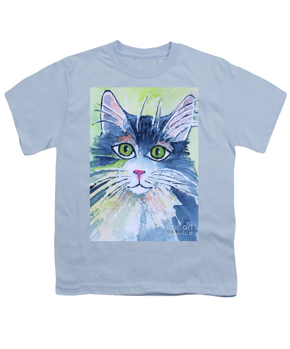 Paint Youth T-Shirt featuring the painting Another Cat by Jutta Maria Pusl