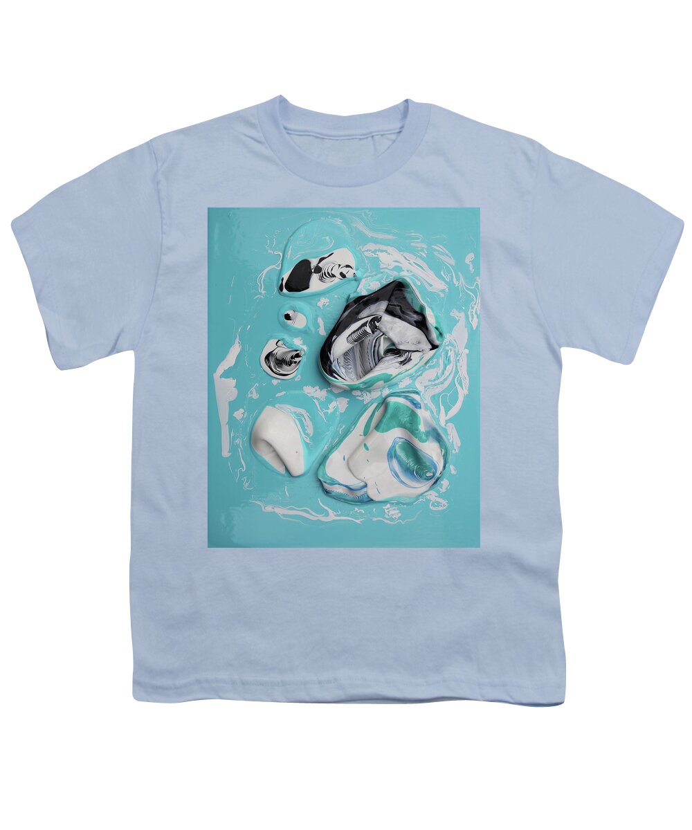 Blue Youth T-Shirt featuring the painting Aqua Bijou by Madeleine Arnett