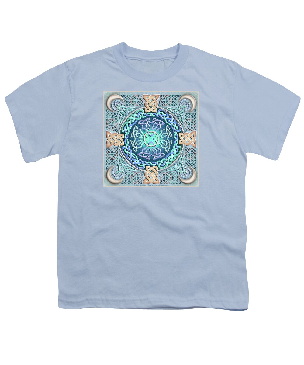 Artoffoxvox Youth T-Shirt featuring the mixed media Celtic Eye of the World by Kristen Fox