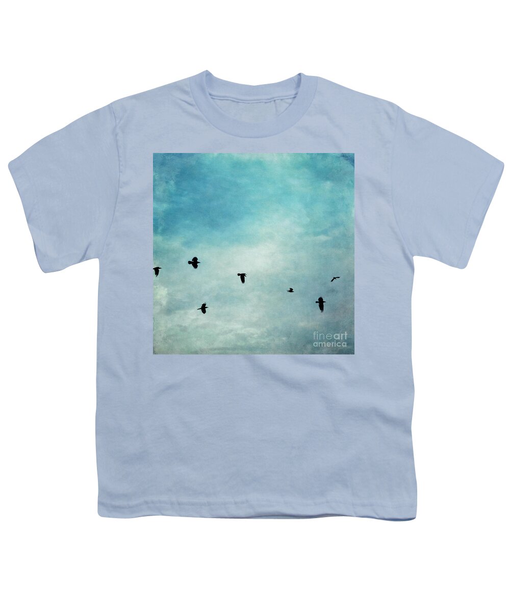 Clouds Youth T-Shirt featuring the photograph As the ravens fly by Priska Wettstein