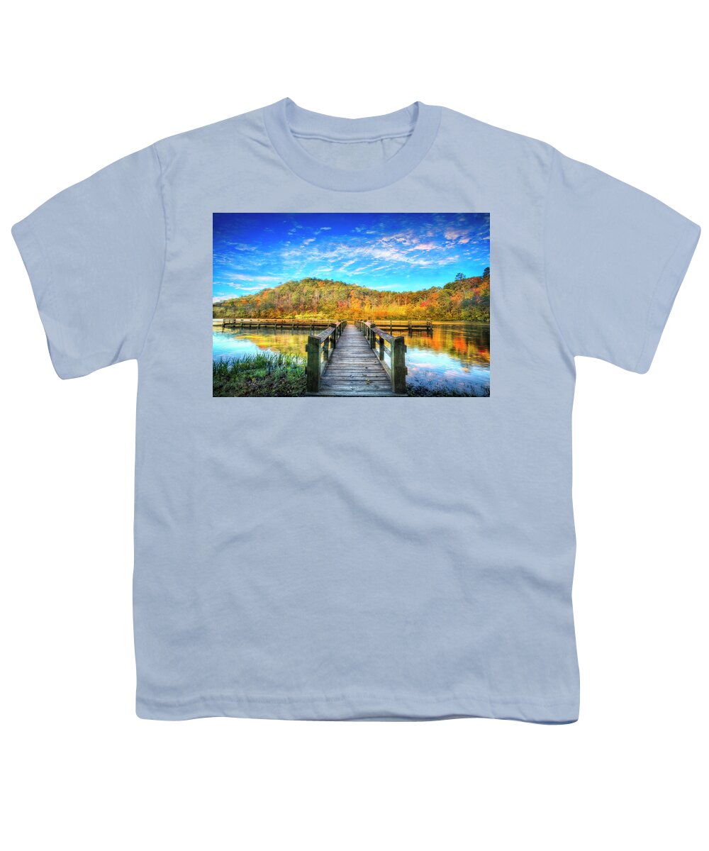 Appalachia Youth T-Shirt featuring the photograph Autumn Docks by Debra and Dave Vanderlaan