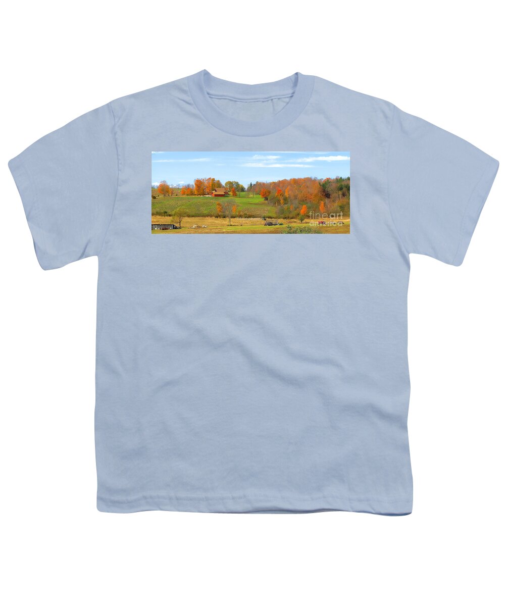 Farm Youth T-Shirt featuring the photograph Autumn Farm by Raymond Earley