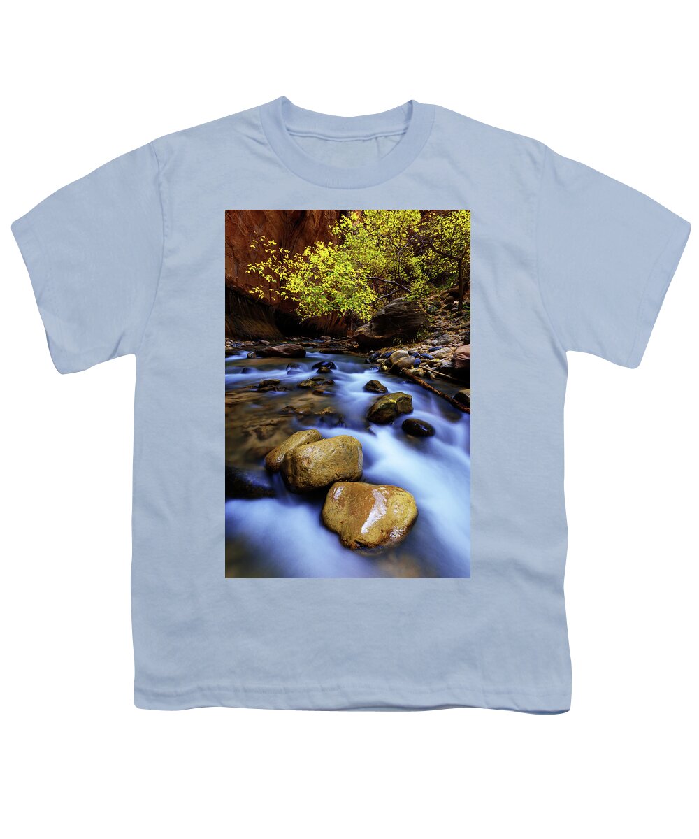 Autumn Youth T-Shirt featuring the photograph Autumn Run by Chad Dutson