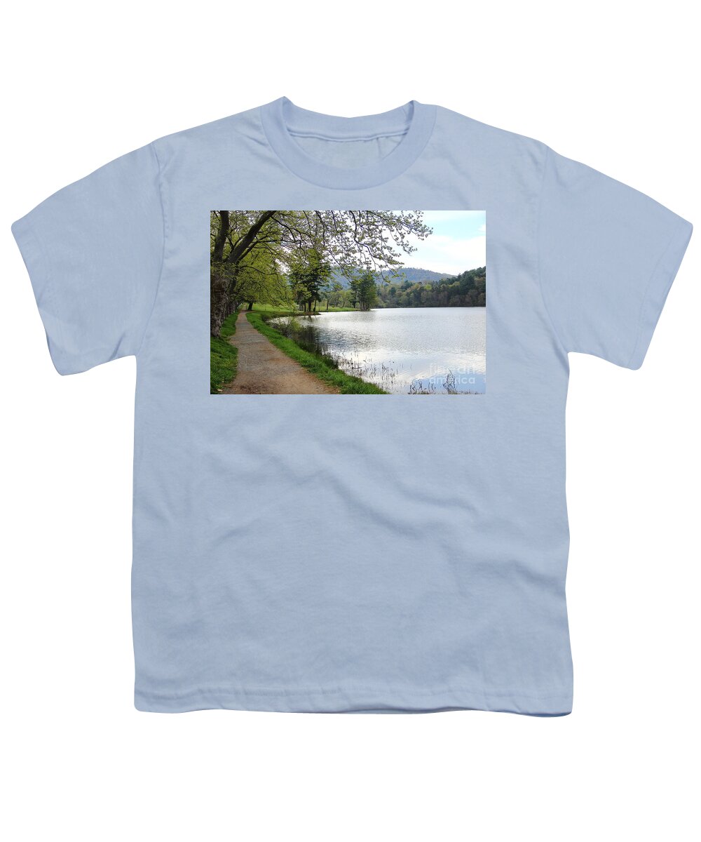 Path Youth T-Shirt featuring the photograph Beaver Lake Path by Allen Nice-Webb