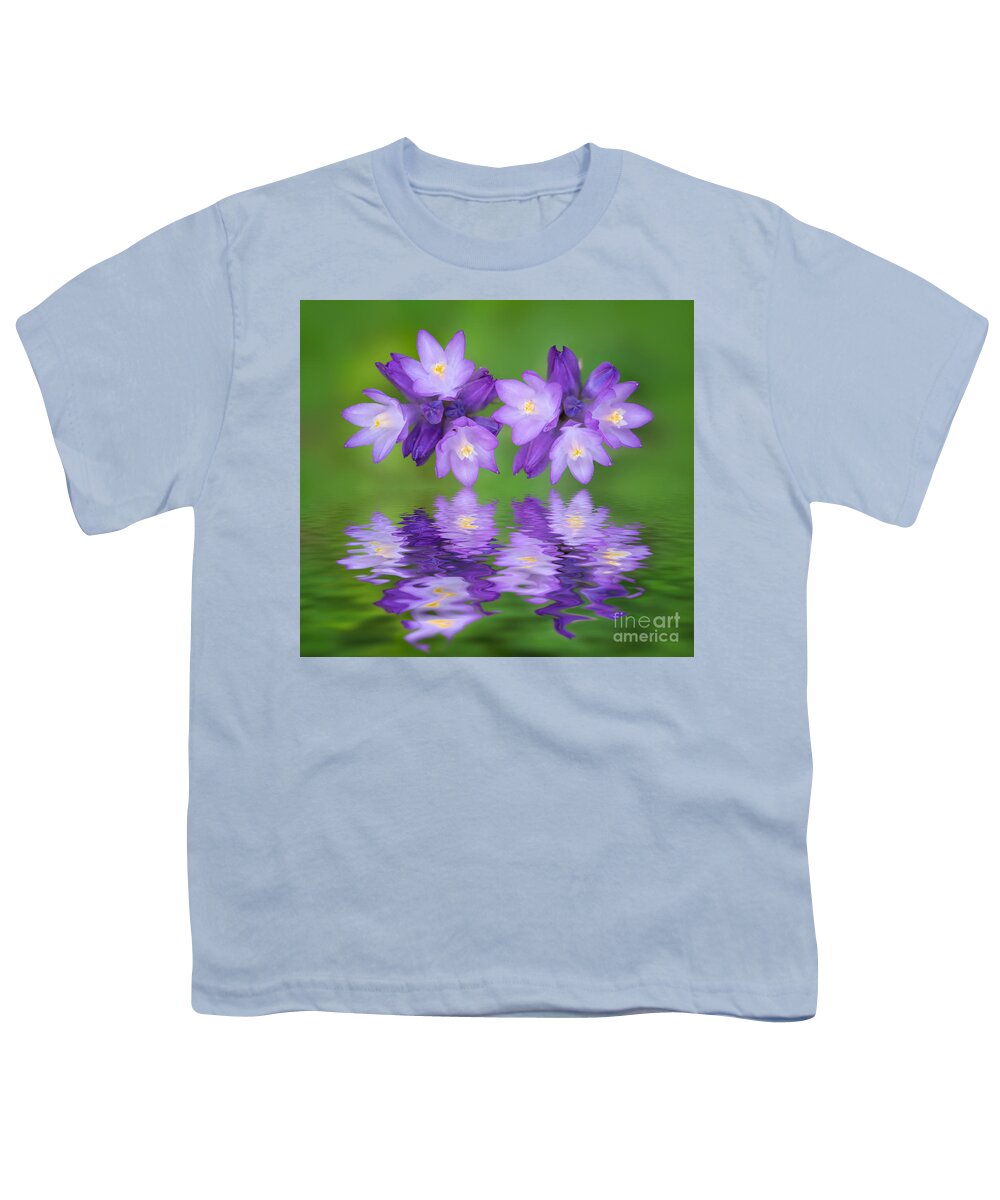 Flowers Youth T-Shirt featuring the photograph Blue Dick Wildflowers and Reflections by Mimi Ditchie