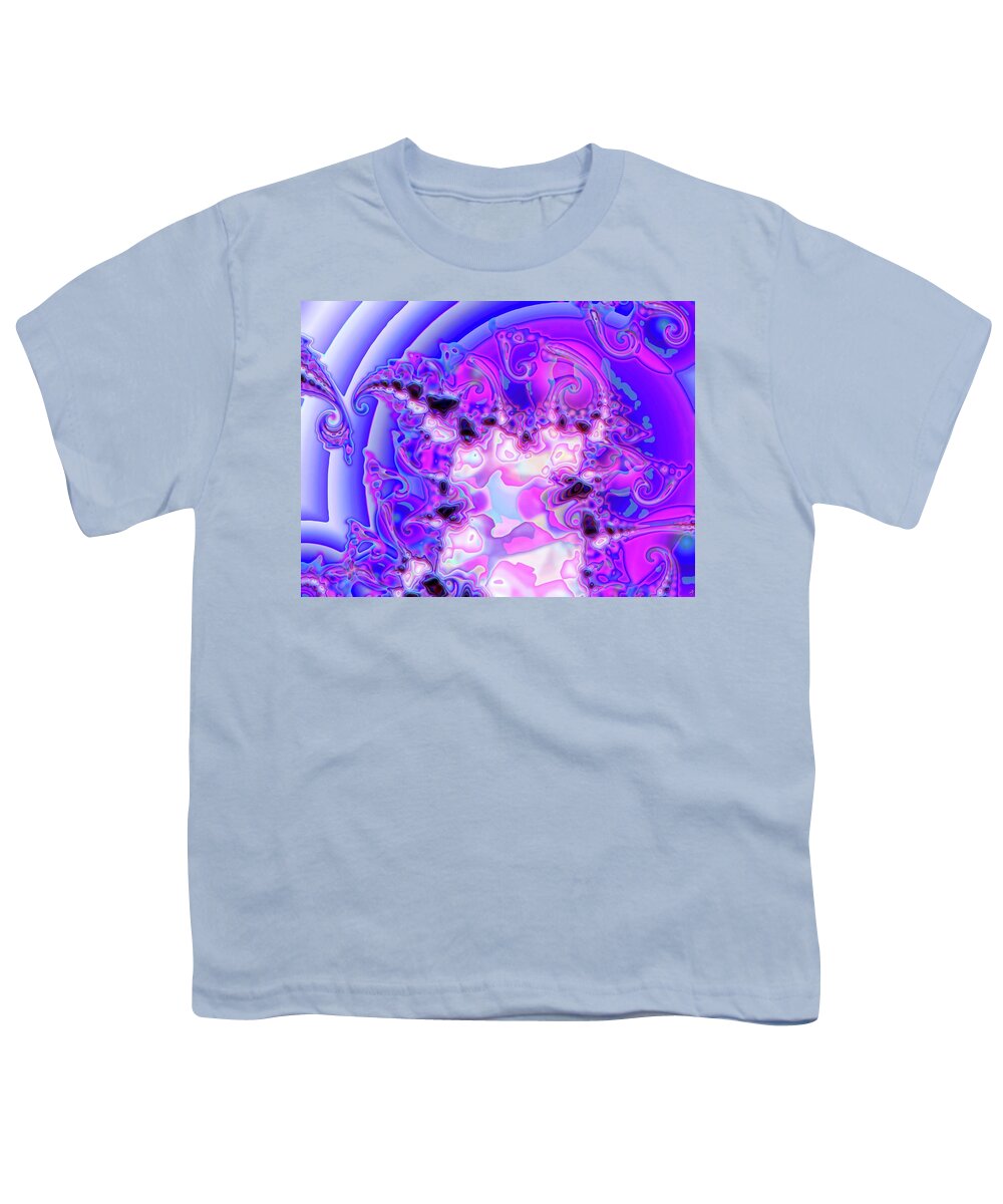 Abstract Youth T-Shirt featuring the digital art Blue Rings by Ronald Bissett