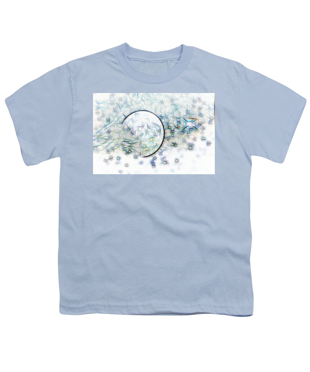 Abstract Youth T-Shirt featuring the digital art Blue Star Abstract by Linda Phelps
