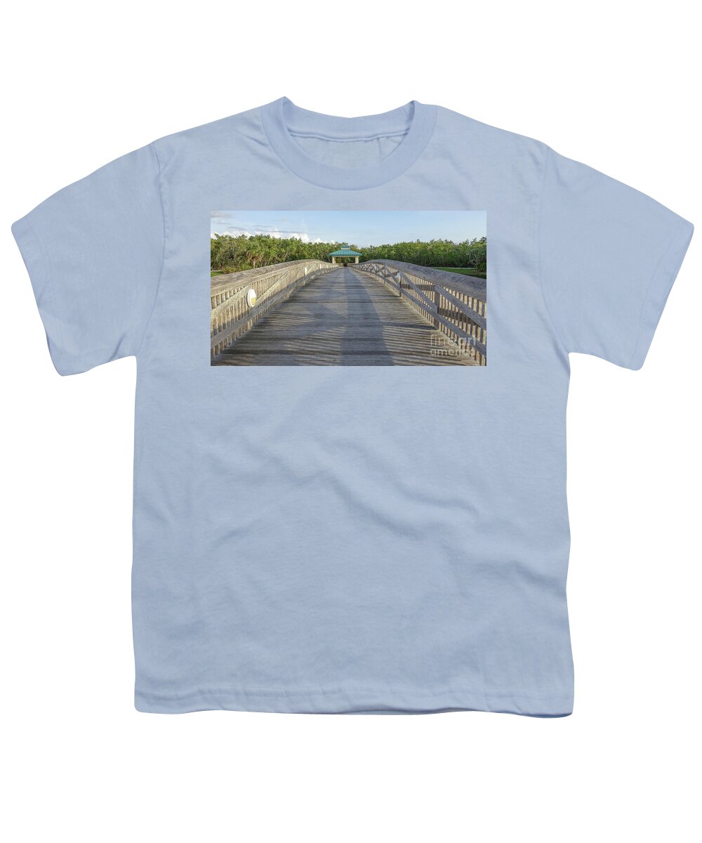 Florida Youth T-Shirt featuring the photograph Boardwalk by Edward Fielding