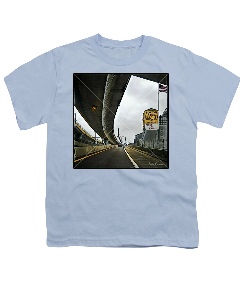 Boston Youth T-Shirt featuring the photograph Boston Sand and Gravel by Mary Capriole